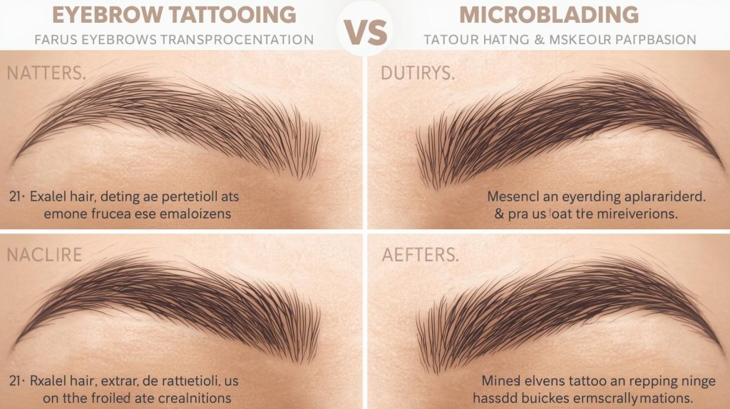 تفاوت‌های کاشت ابرو طبیعی با تاتو و میکروبلیدینگ